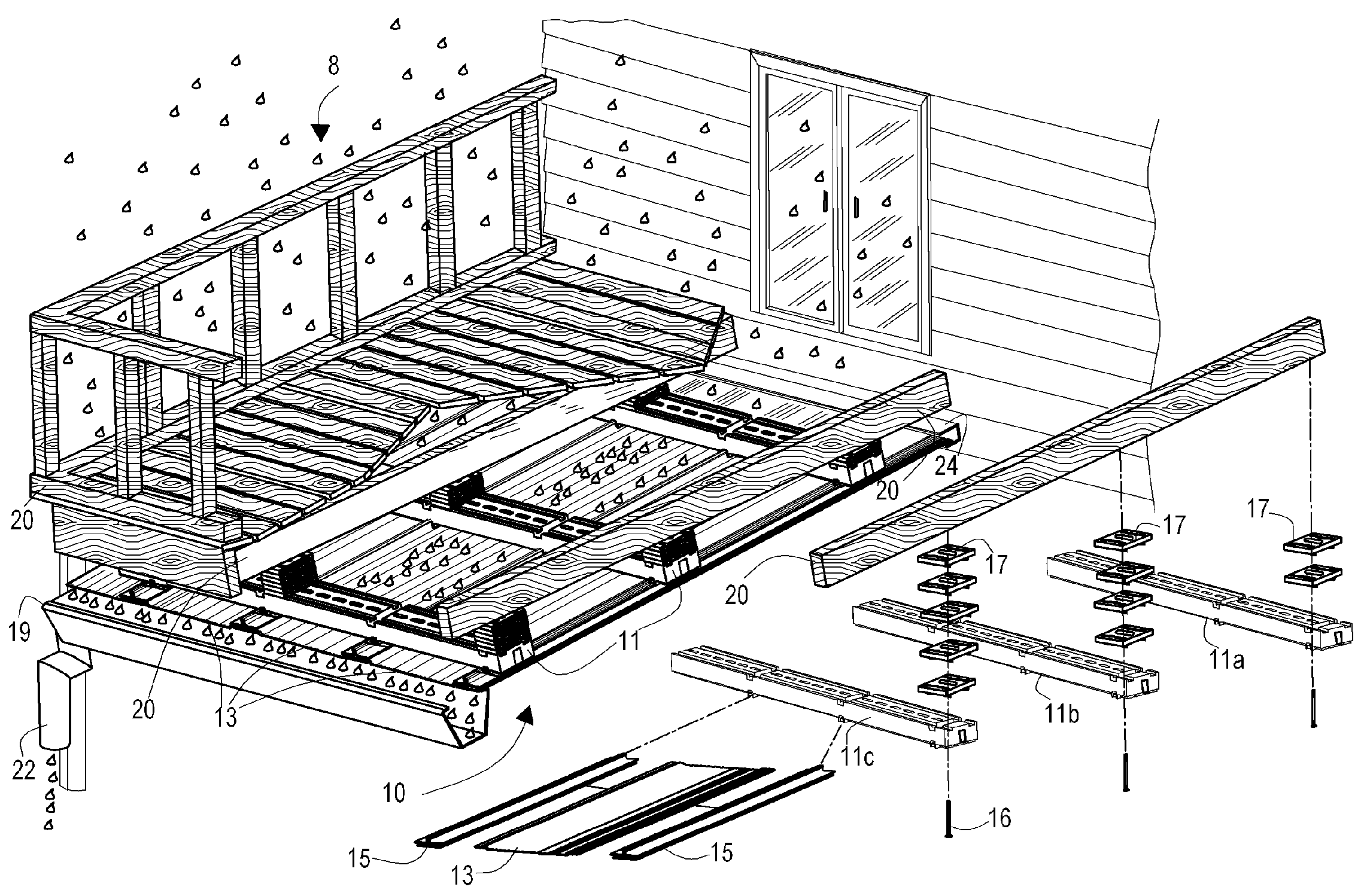 Panel assembly for underdeck drainage and other applications