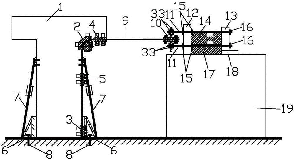 Prestress FRP sheet shear-resistant reinforced concrete beam experimental device