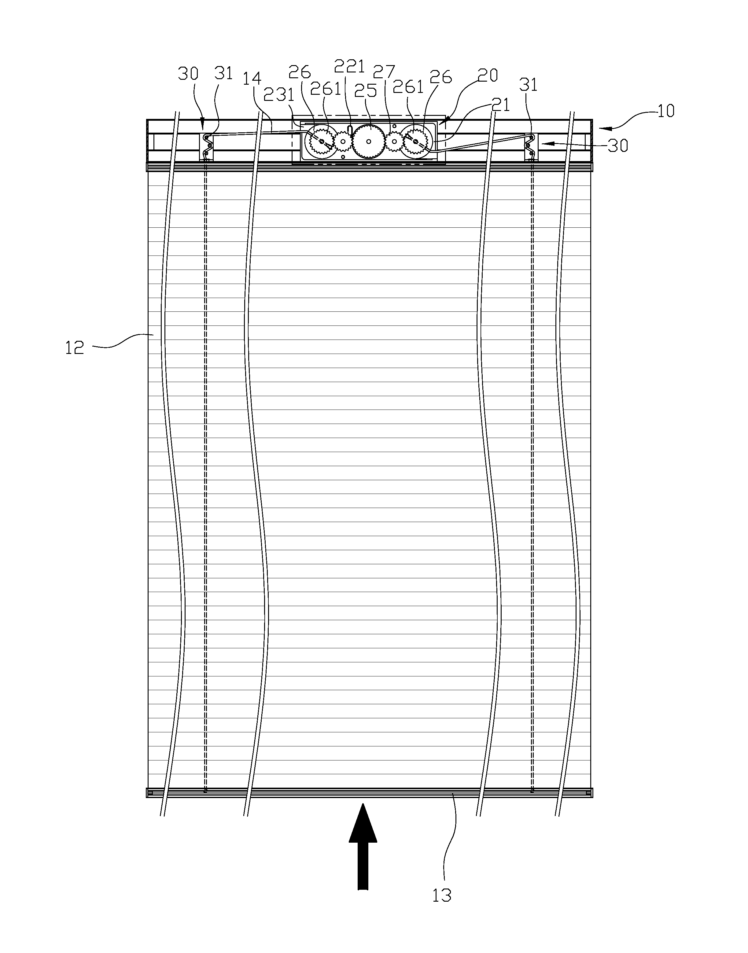 Stringless curtain structure