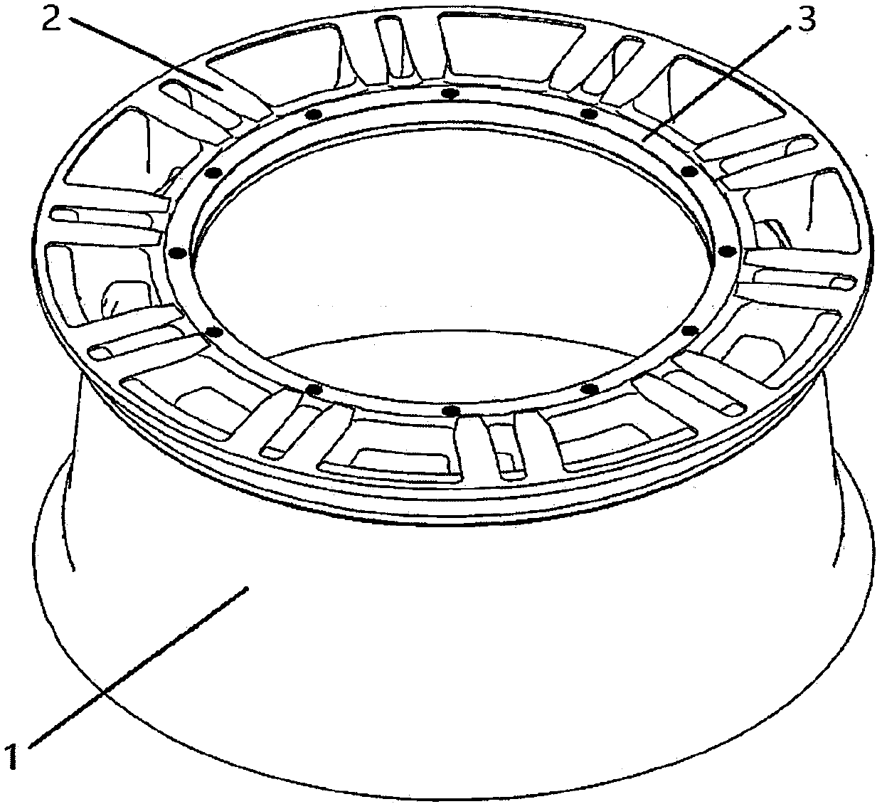 Integrated wheel type six-component sensor adaptive wheel rim