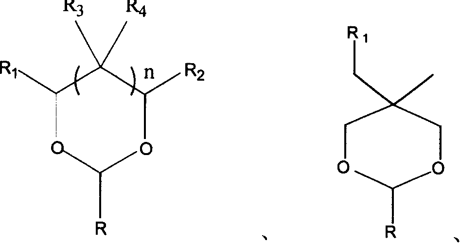 Cyclic aldehyde acetal used as initiator aid of dental filling visible light curing filling compounding material