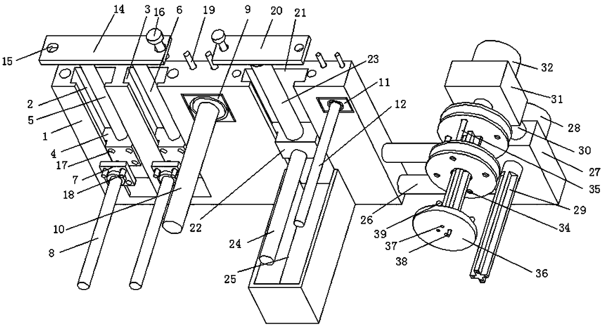 Wire dividing device of plastic flat wire drawing machine group