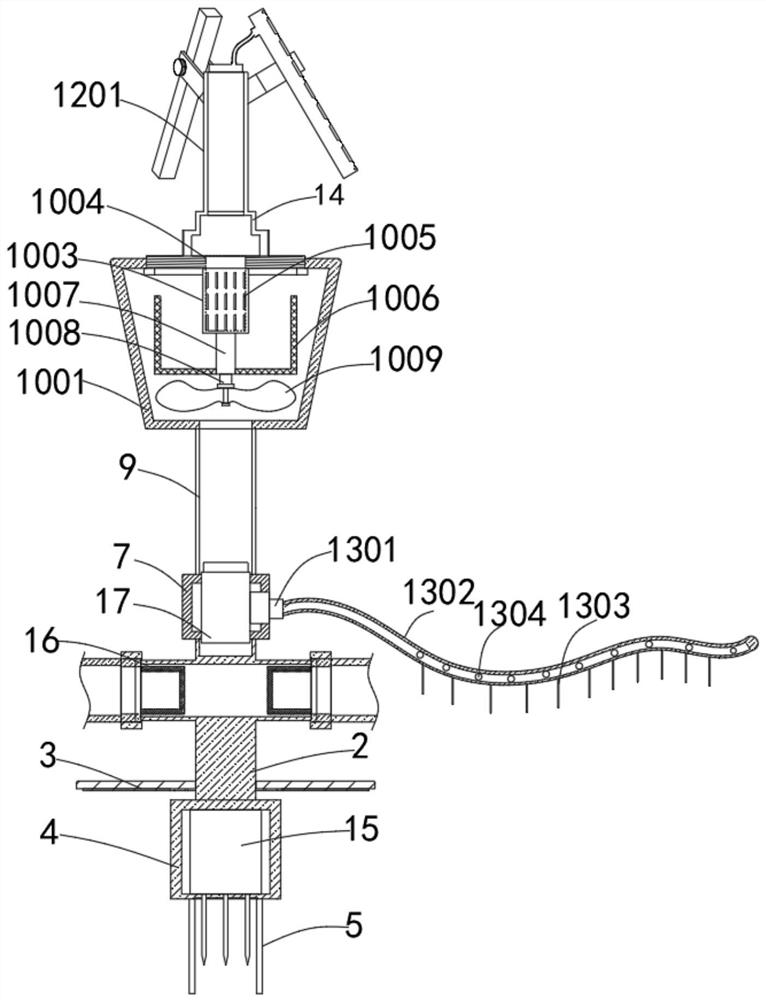 Agricultural irrigation device for assisting early-stage growth of fruit trees and using method of agricultural irrigation device