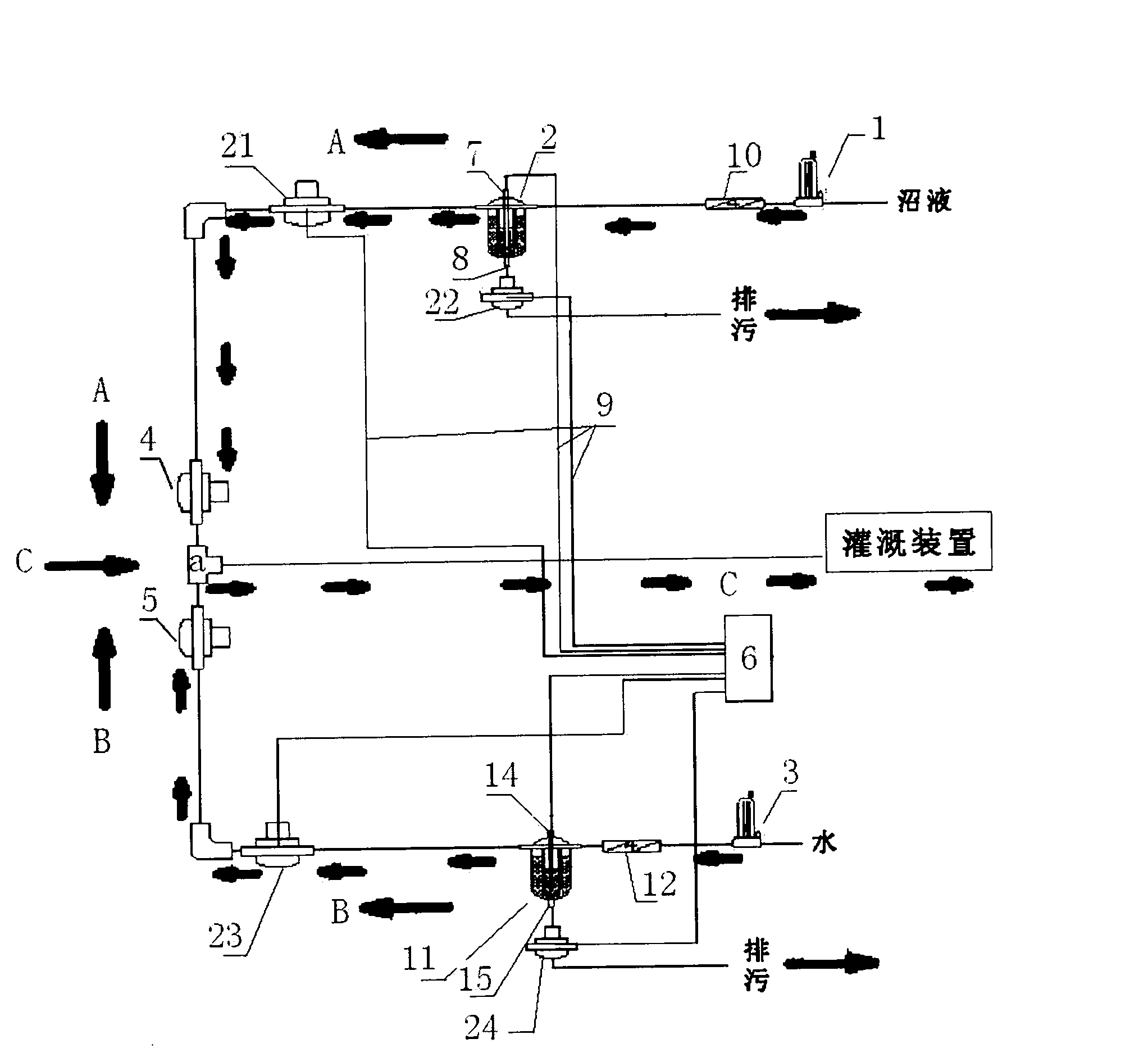 Fertilizing equipment for precipitating, aerating, filtering and proportioning biogas slurry and increasing water-soluble oxygen