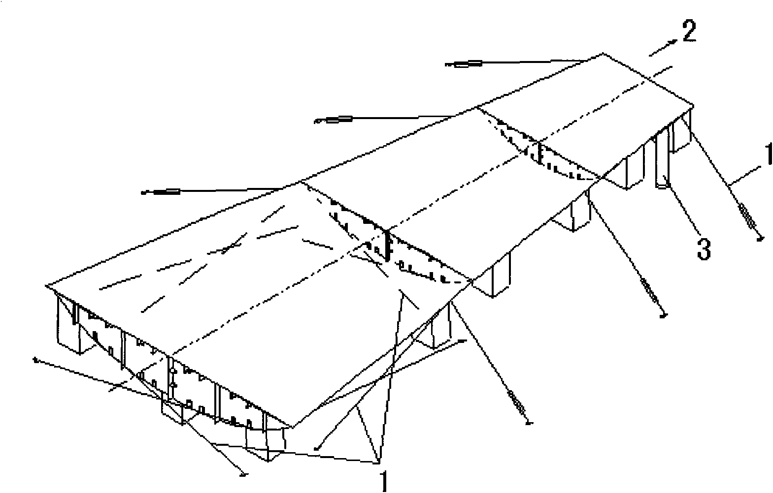 Method for centering centerline of subsection hull constructed in two-island mode