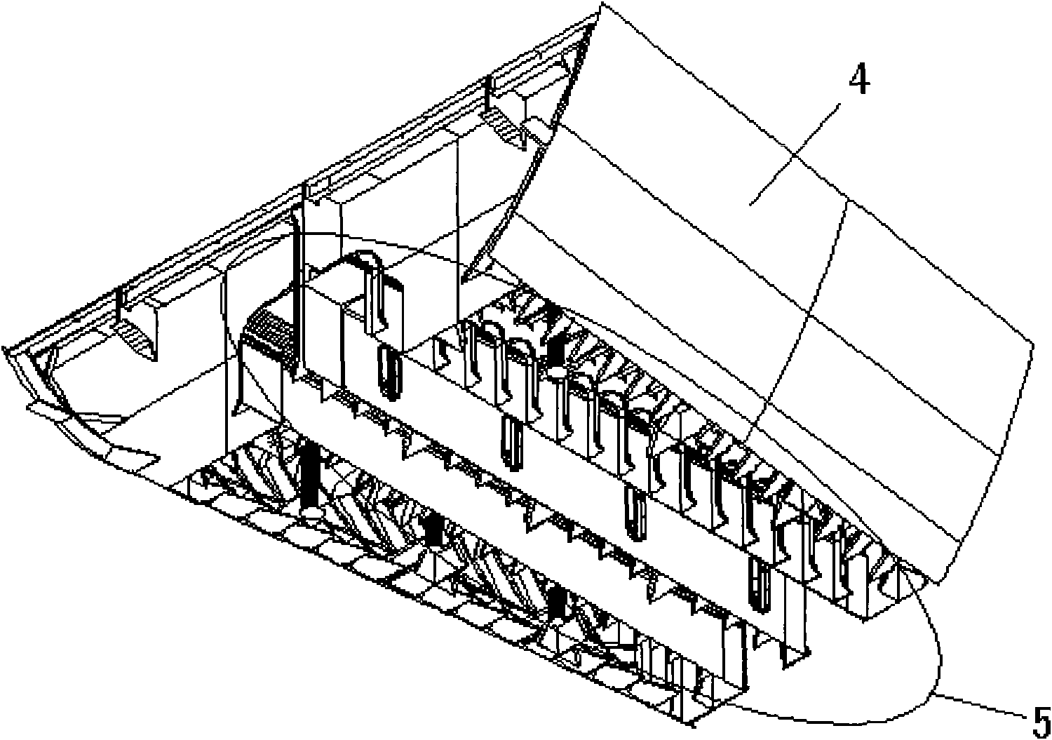 Method for centering centerline of subsection hull constructed in two-island mode