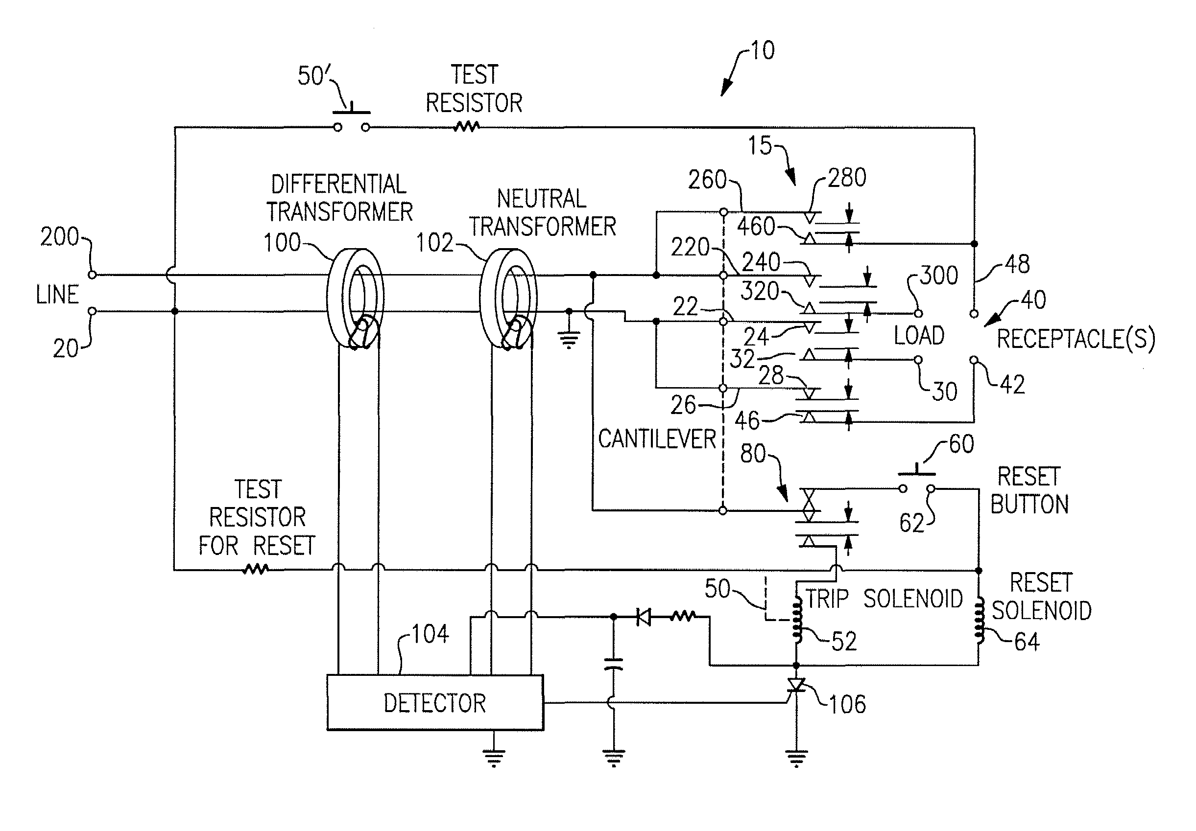 Protection device with power to receptacle cut-off