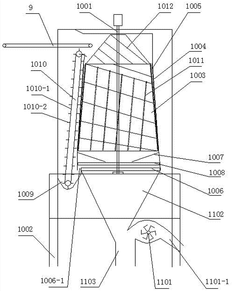 Harvesting device suitable for spike-stalk distributary harvesting of highland barley