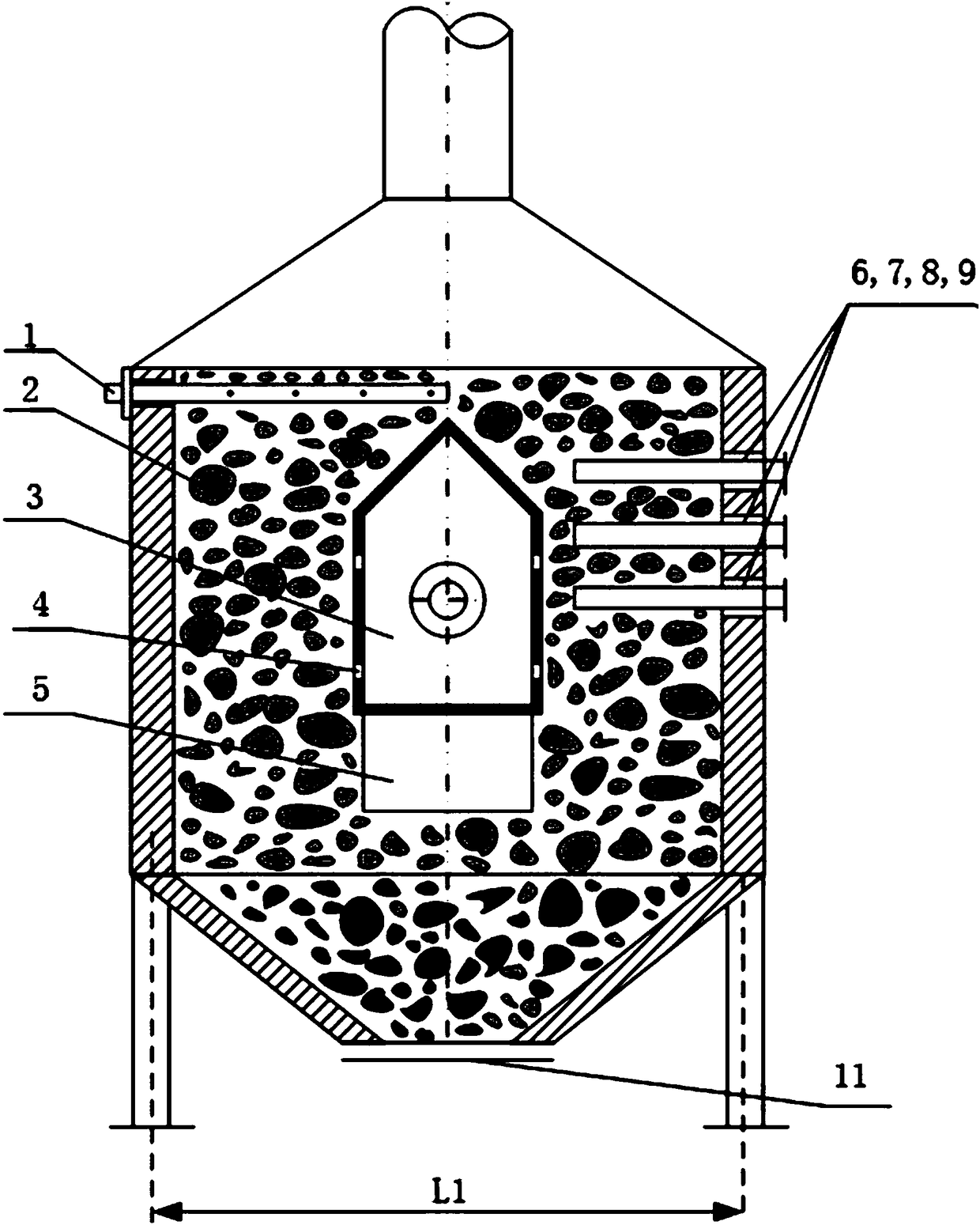 Internal heat low temperature dry distillation thermal state simulation detection device and method