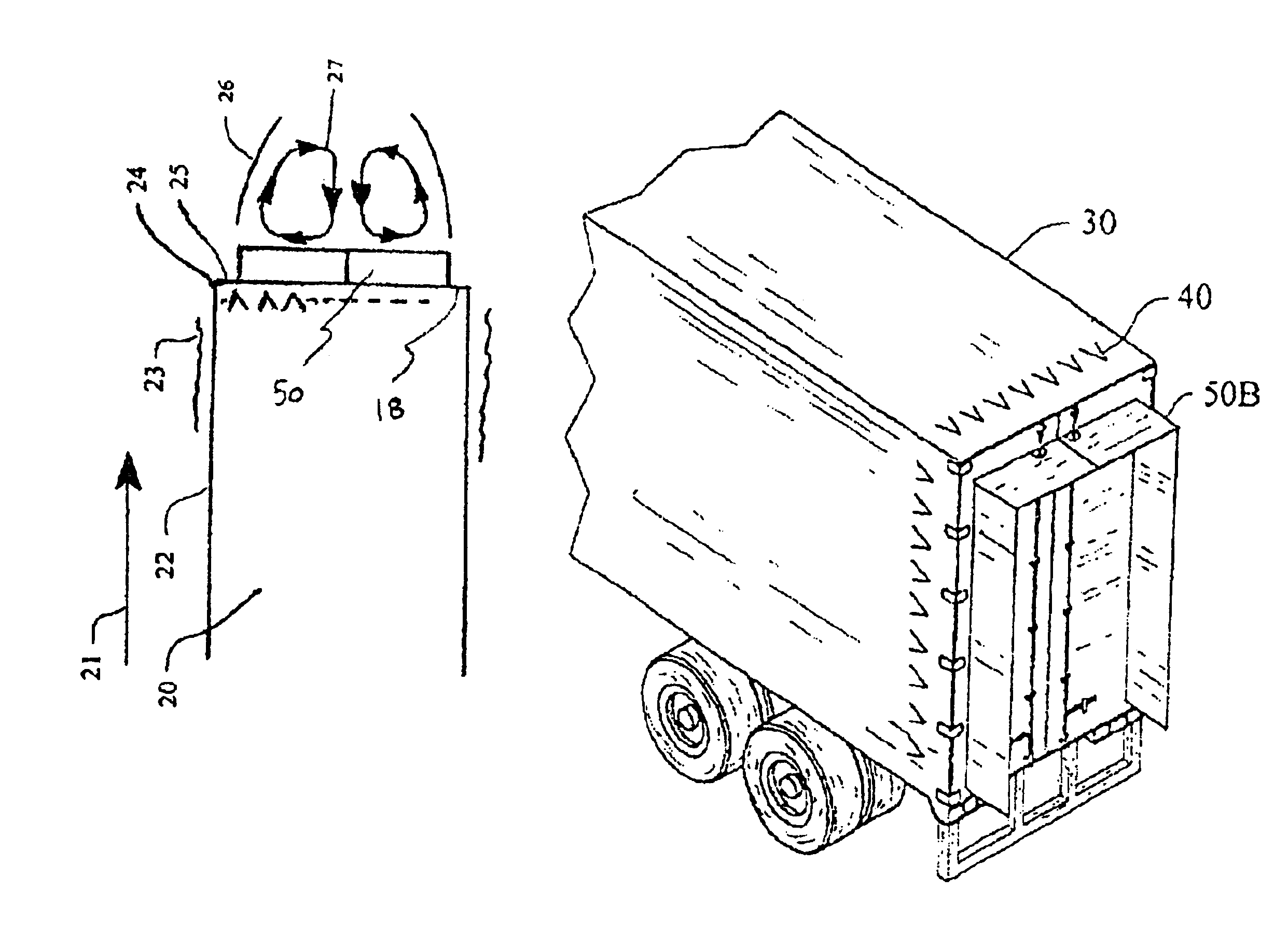 Aerodynamic combination for improved base drag reduction