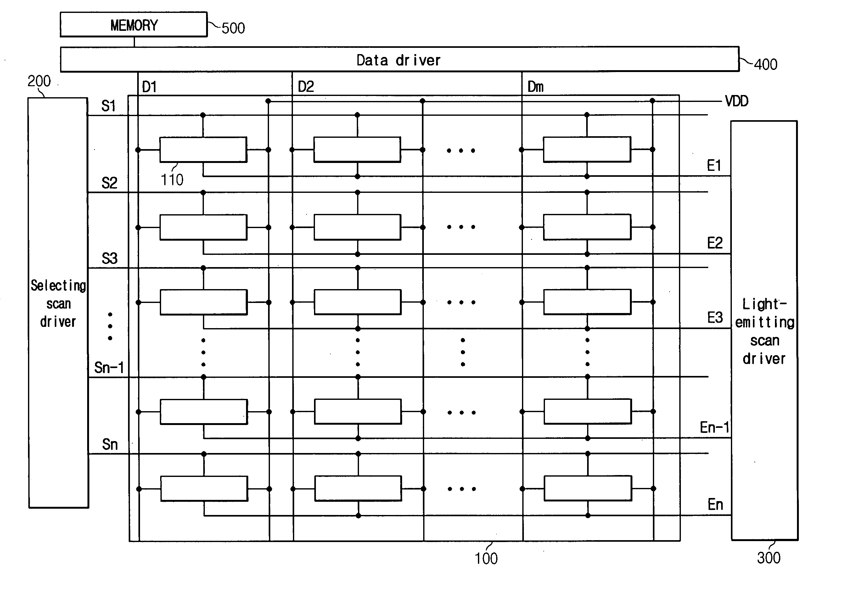 Method for managing display memory data of light emitting display