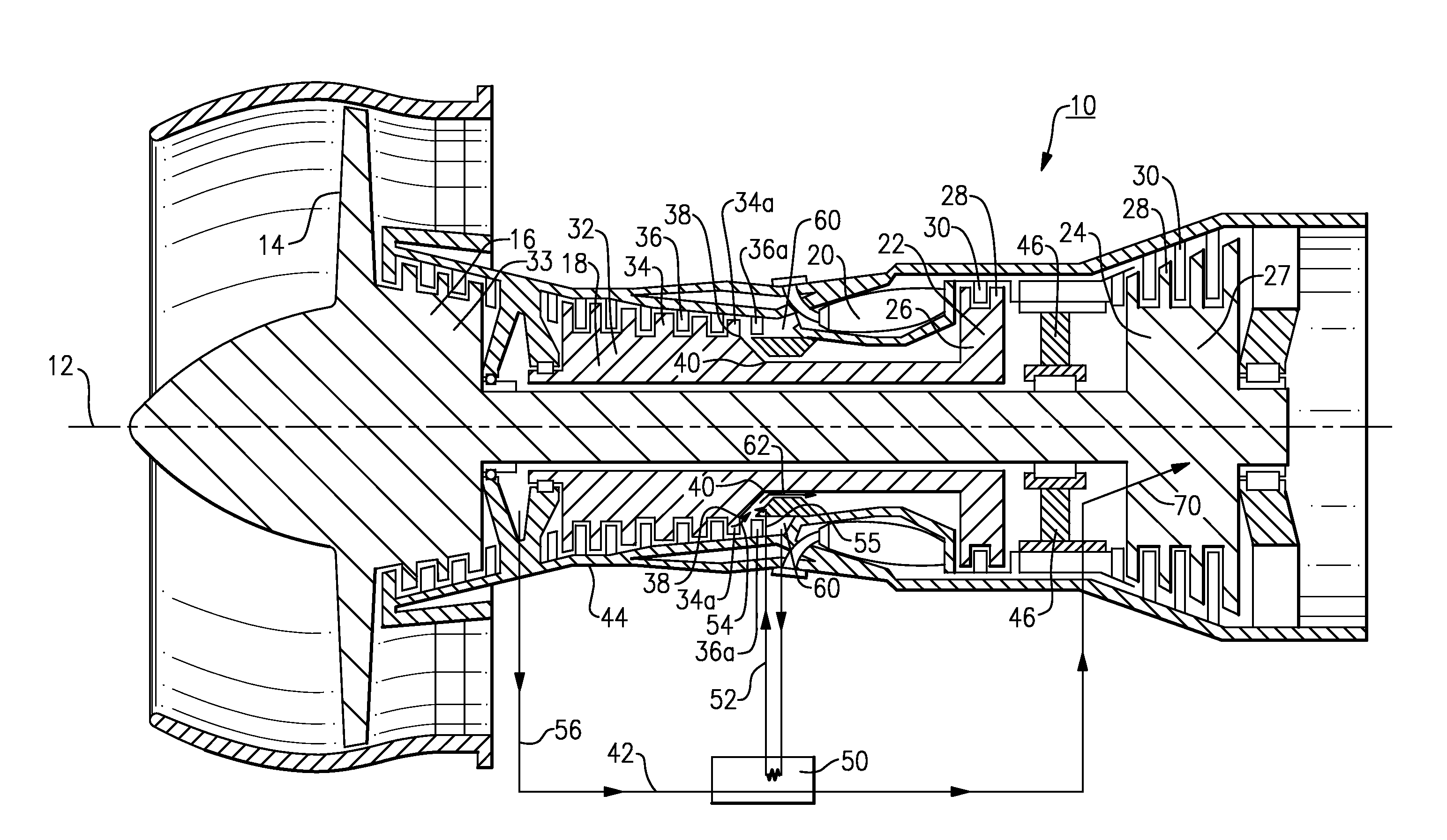 Rear hub cooling for high pressure compressor