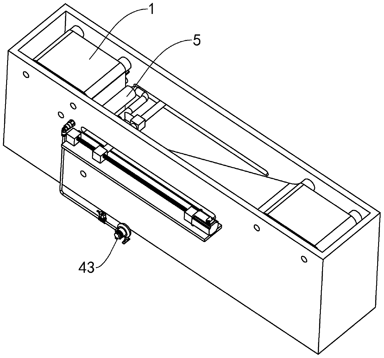 Brushed metal panel label, glue brushing device and production process of brushed metal panel label