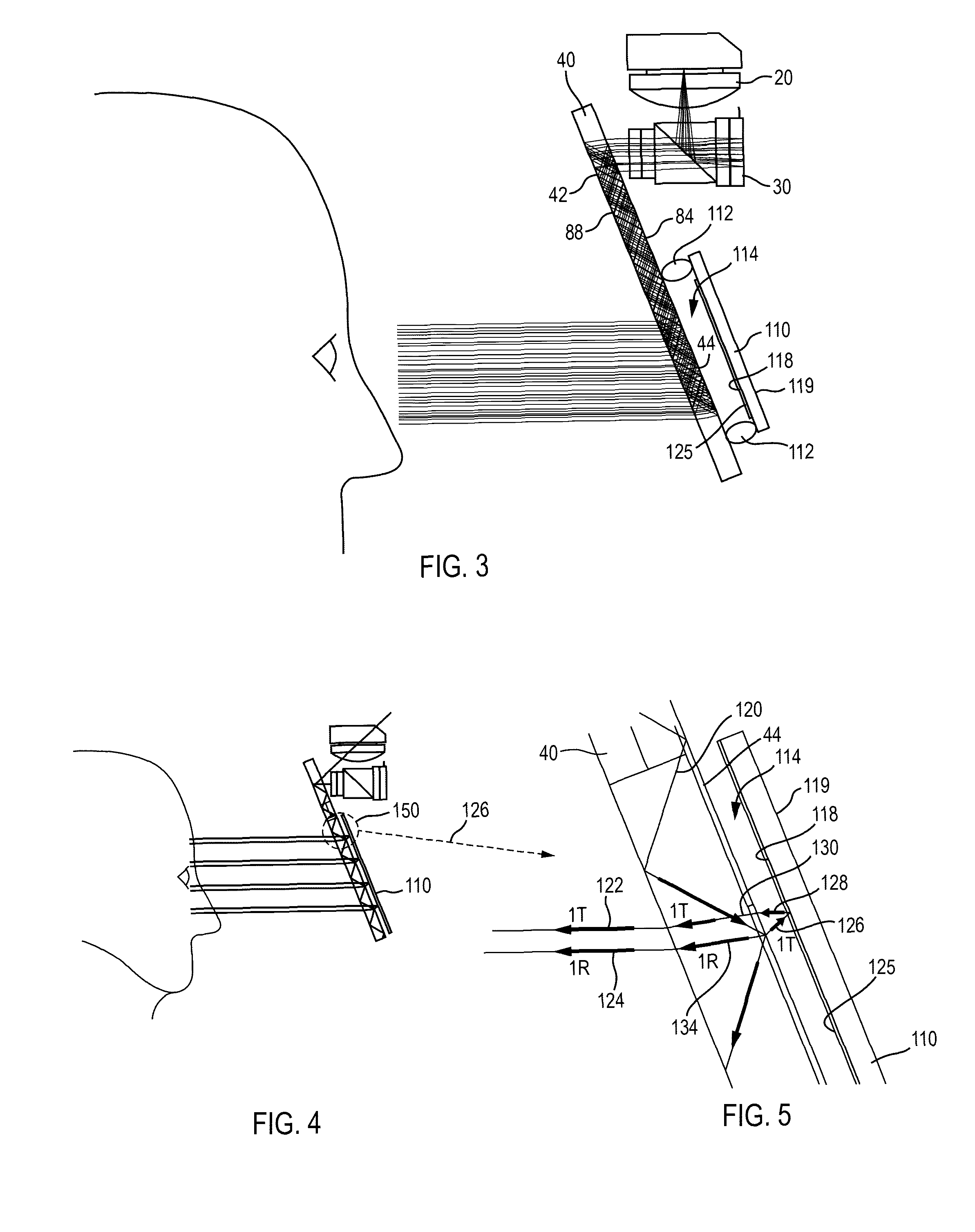 Reflector and cover glass for substrate guided HUD