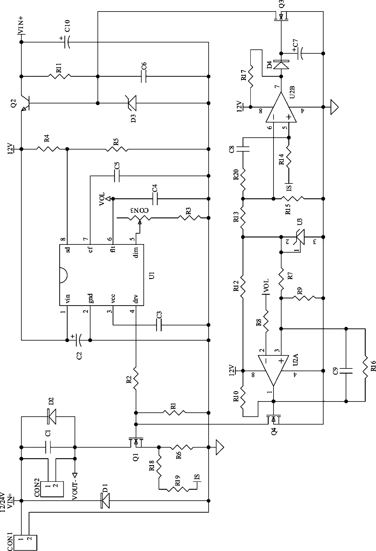 Overload protection and short circuit recoverable PWM dimmer