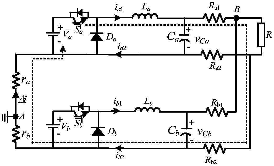 Double-switch-tube Buck converter based on common mode and differential mode control method