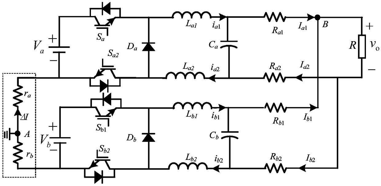 Double-switch-tube Buck converter based on common mode and differential mode control method