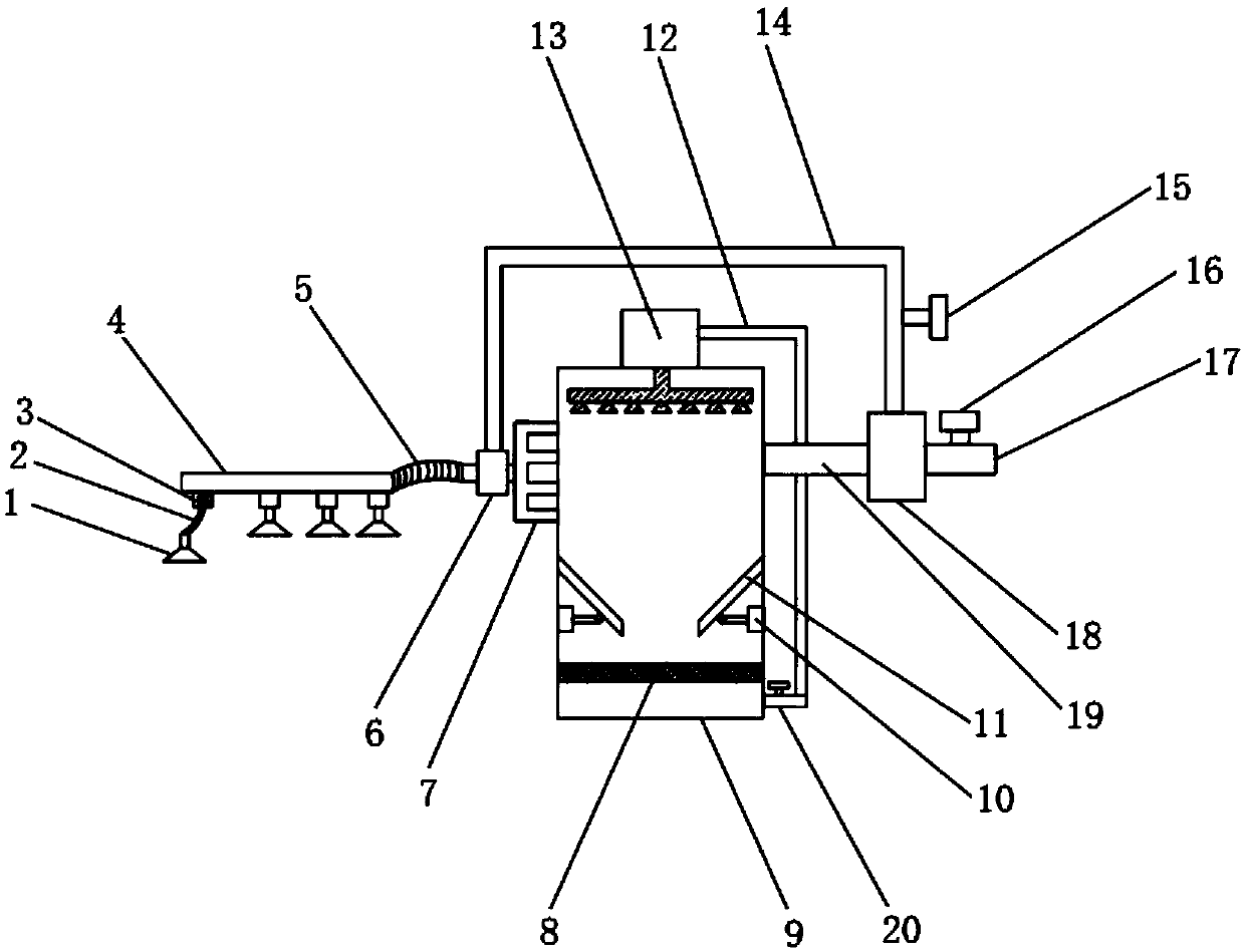 Convenient purifying mechanism with adjustable dust suction head