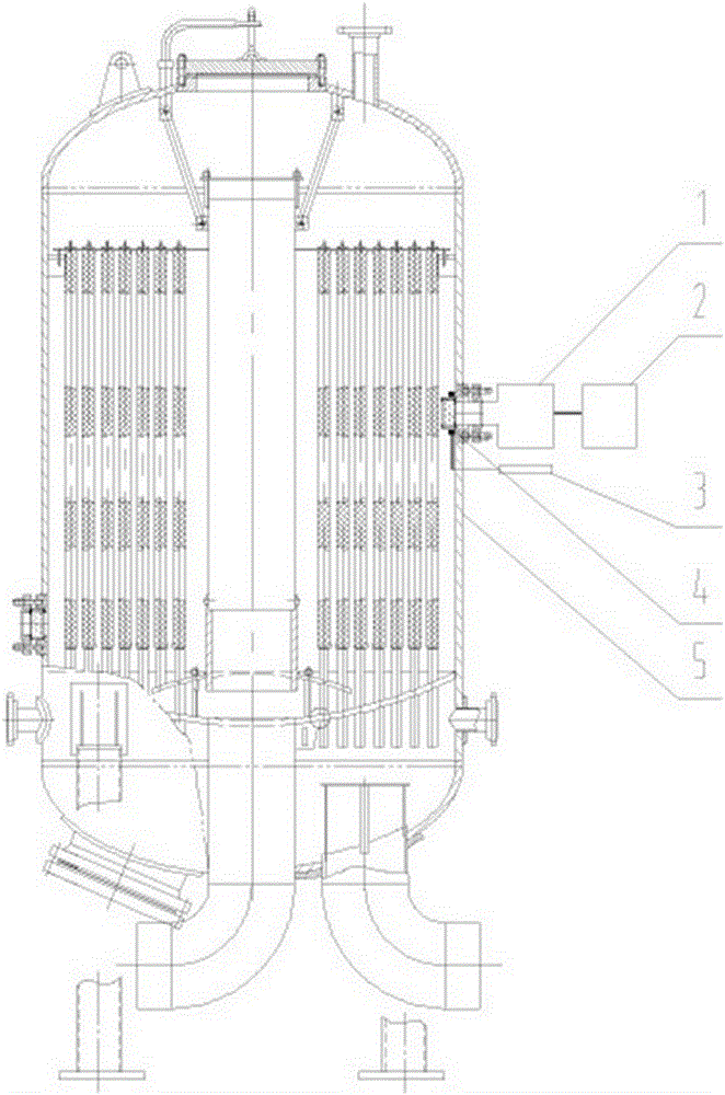 A monitoring device for film laying of powder resin covered filter