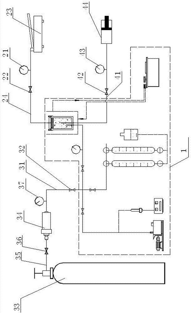 Simulation test method and device for inhibiting methane desorption effect by coal seam water injection