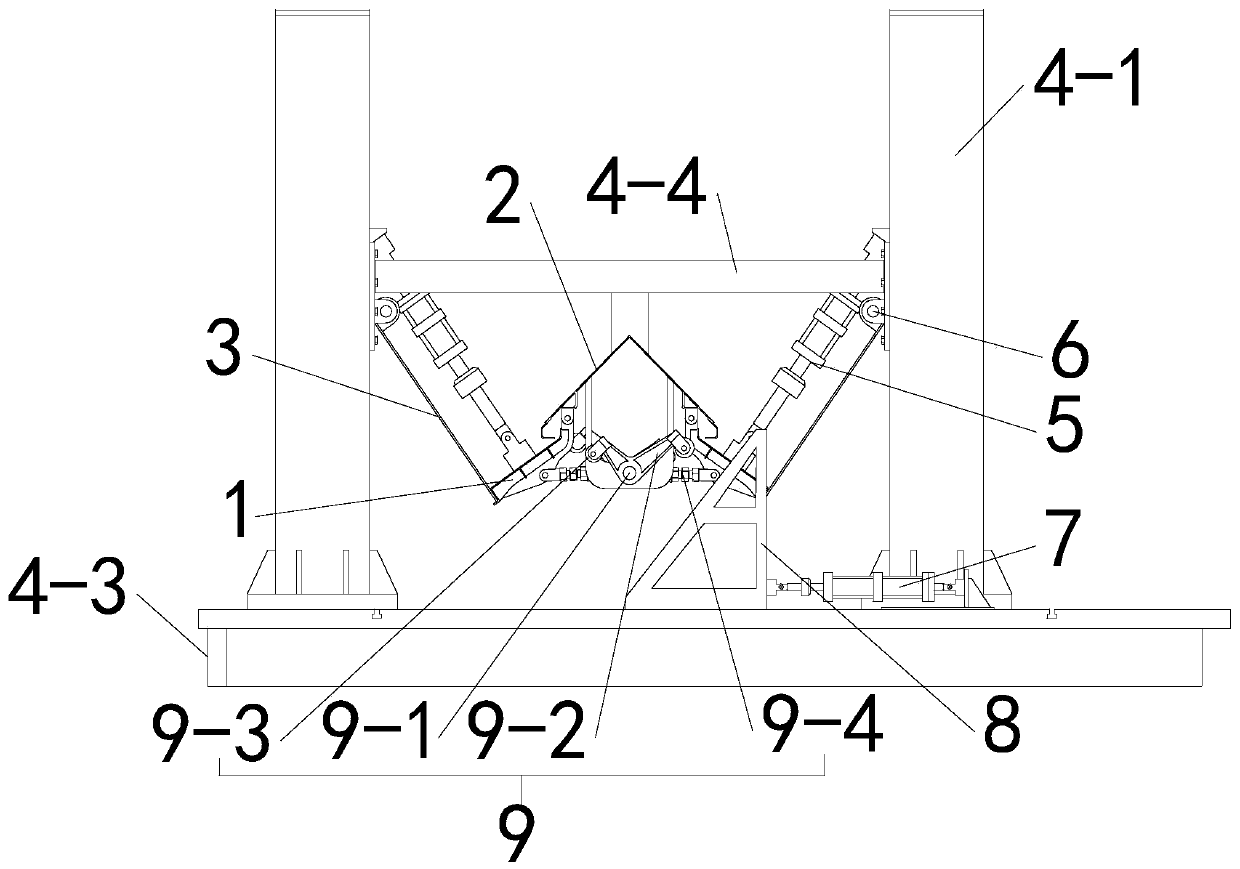 Test device for hopper car bottom door and opening and closing mechanism