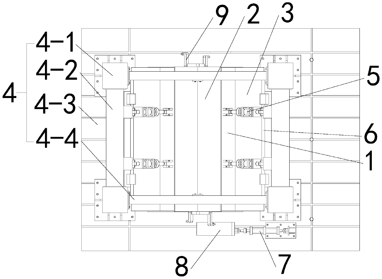 Test device for hopper car bottom door and opening and closing mechanism