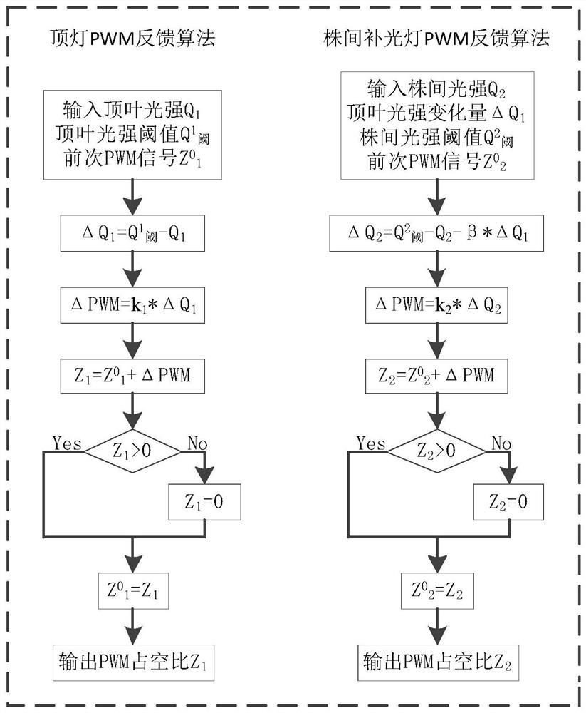 A multi-channel supplementary light control method and system for the difference in light requirements of the whole crop