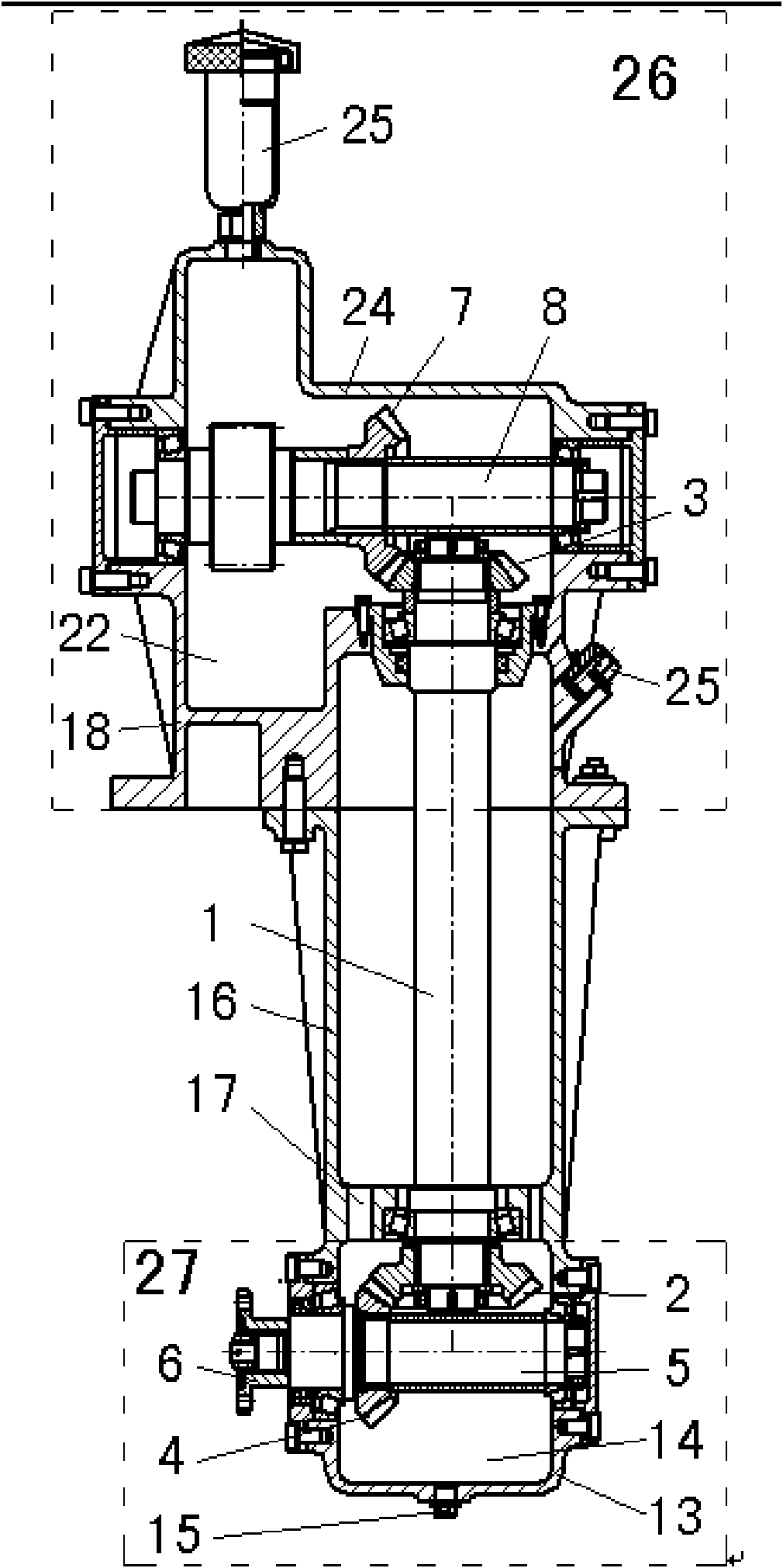 Power transmission method and device for engineering machinery