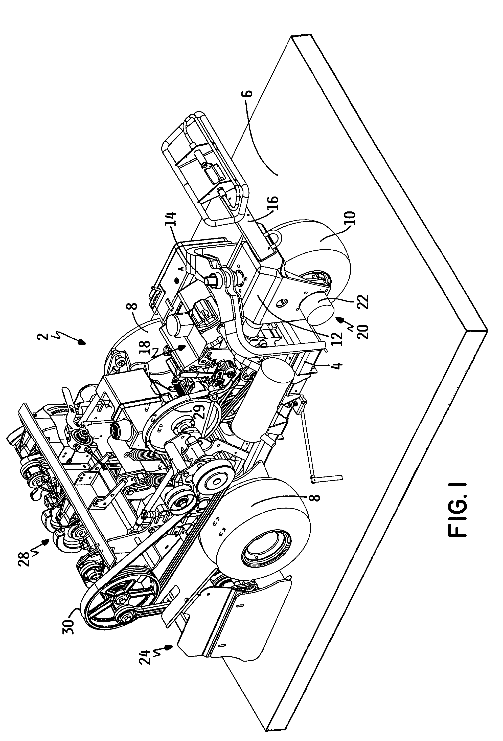 Walk aerator with inboard wheels