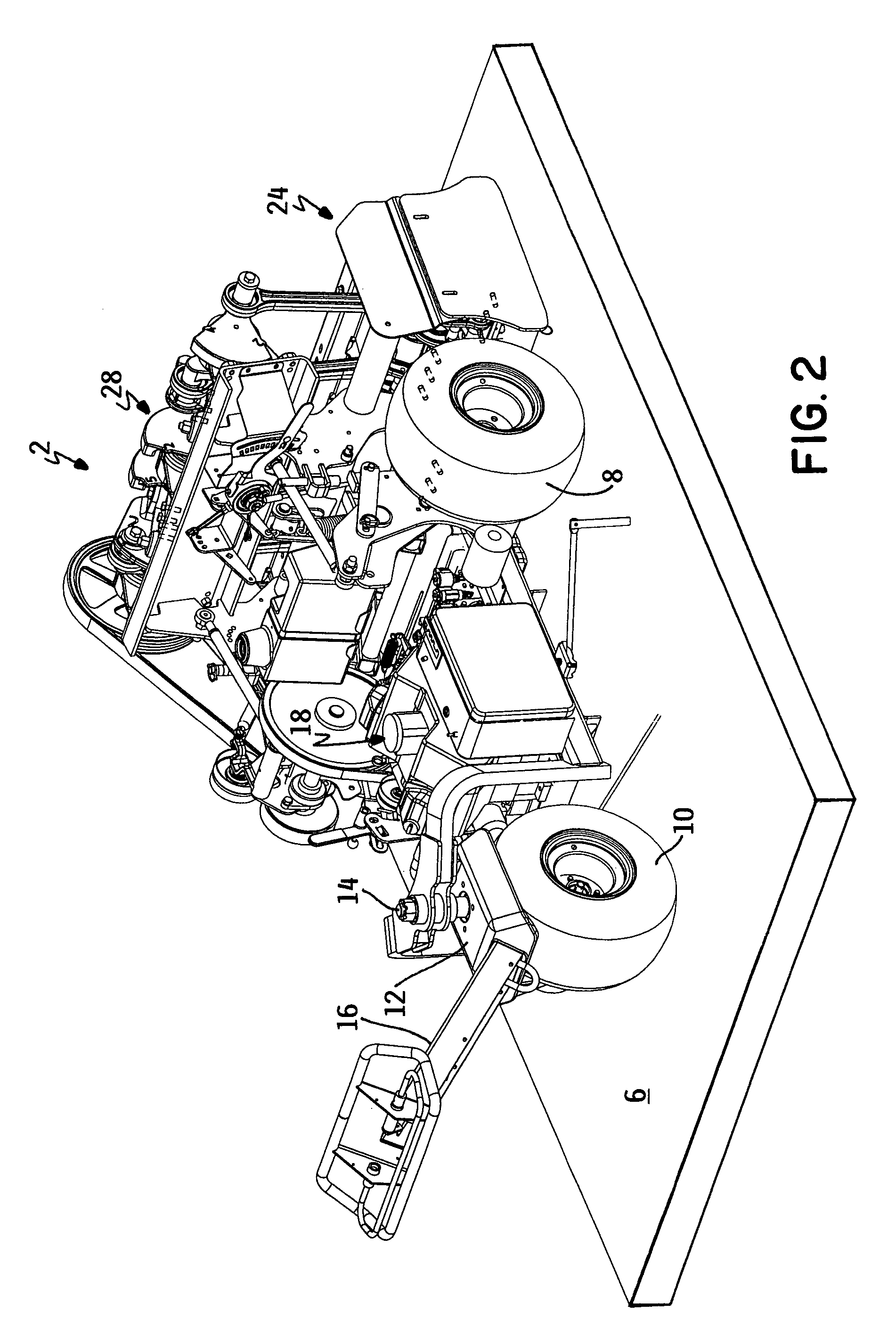 Walk aerator with inboard wheels