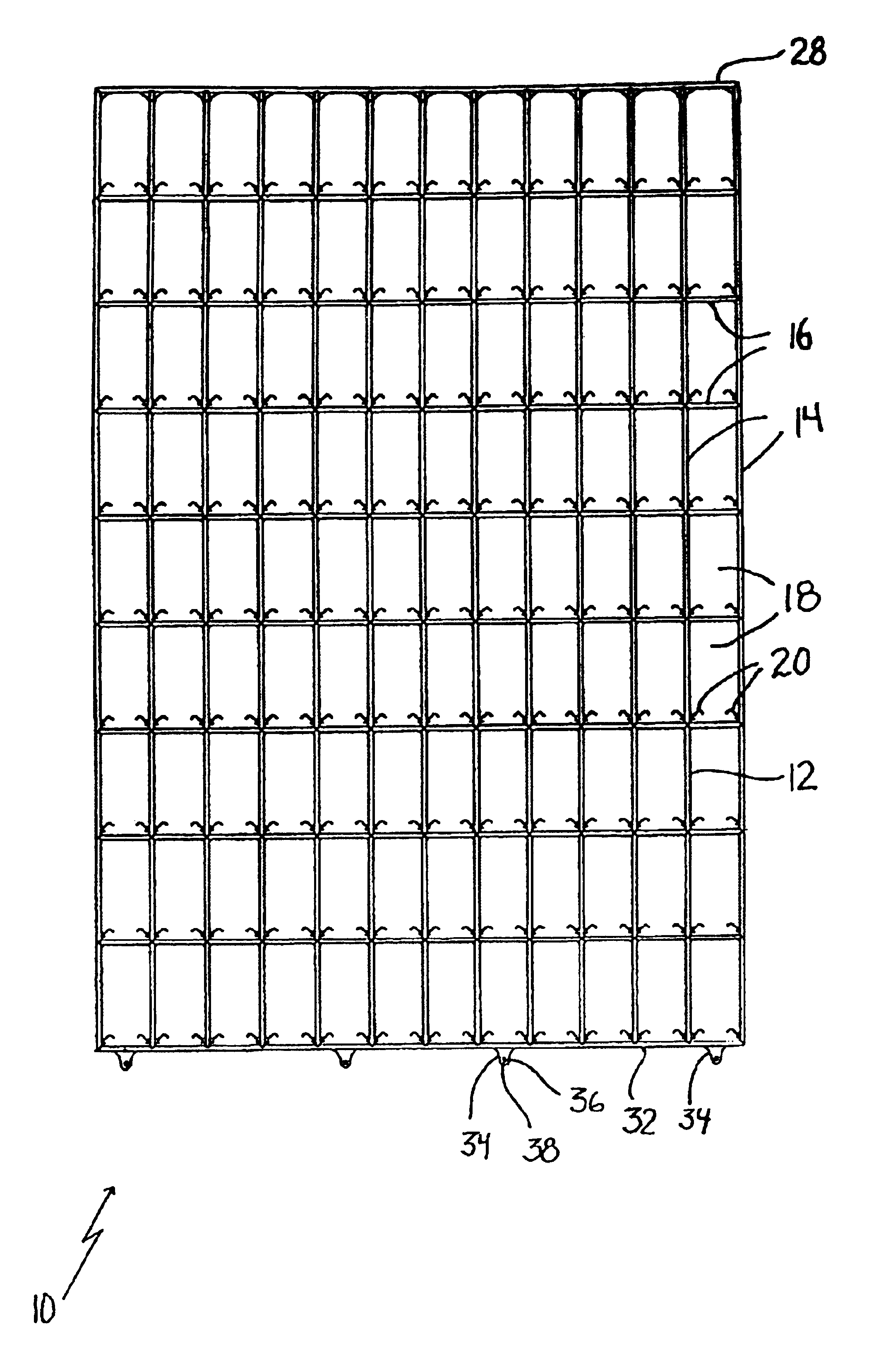 Cooling tower support grid