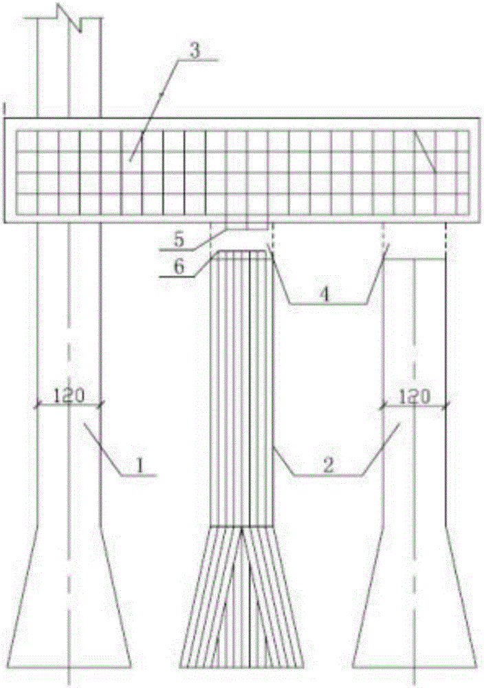 Connecting structure and method for foundation piles and bearing platform in pile foundation underpinning