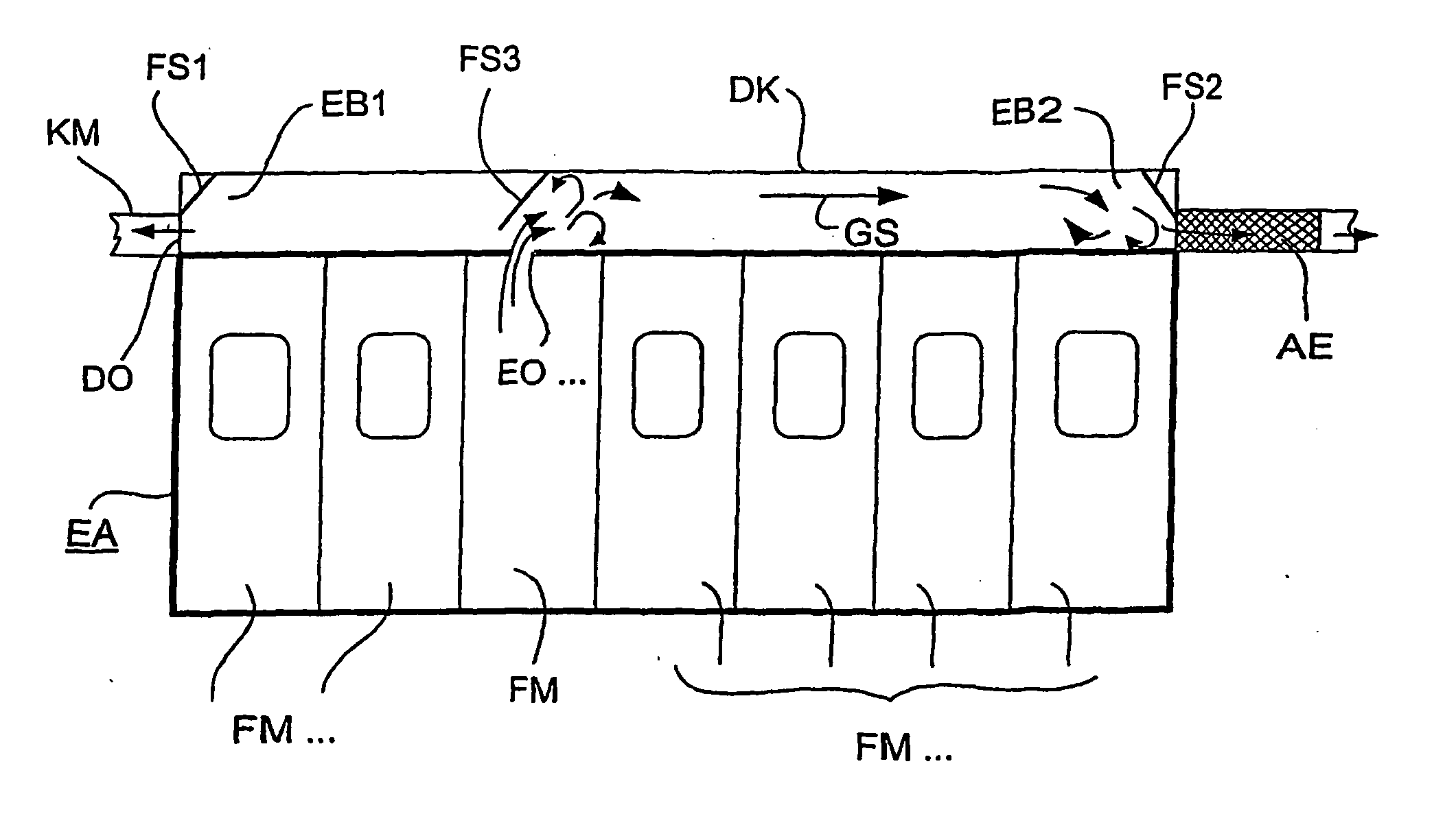 Electrical installation comprising a decompression channel