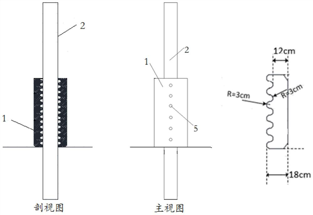 Safety protection semi-circular groove device for low-grade highway roadside electric pole piece