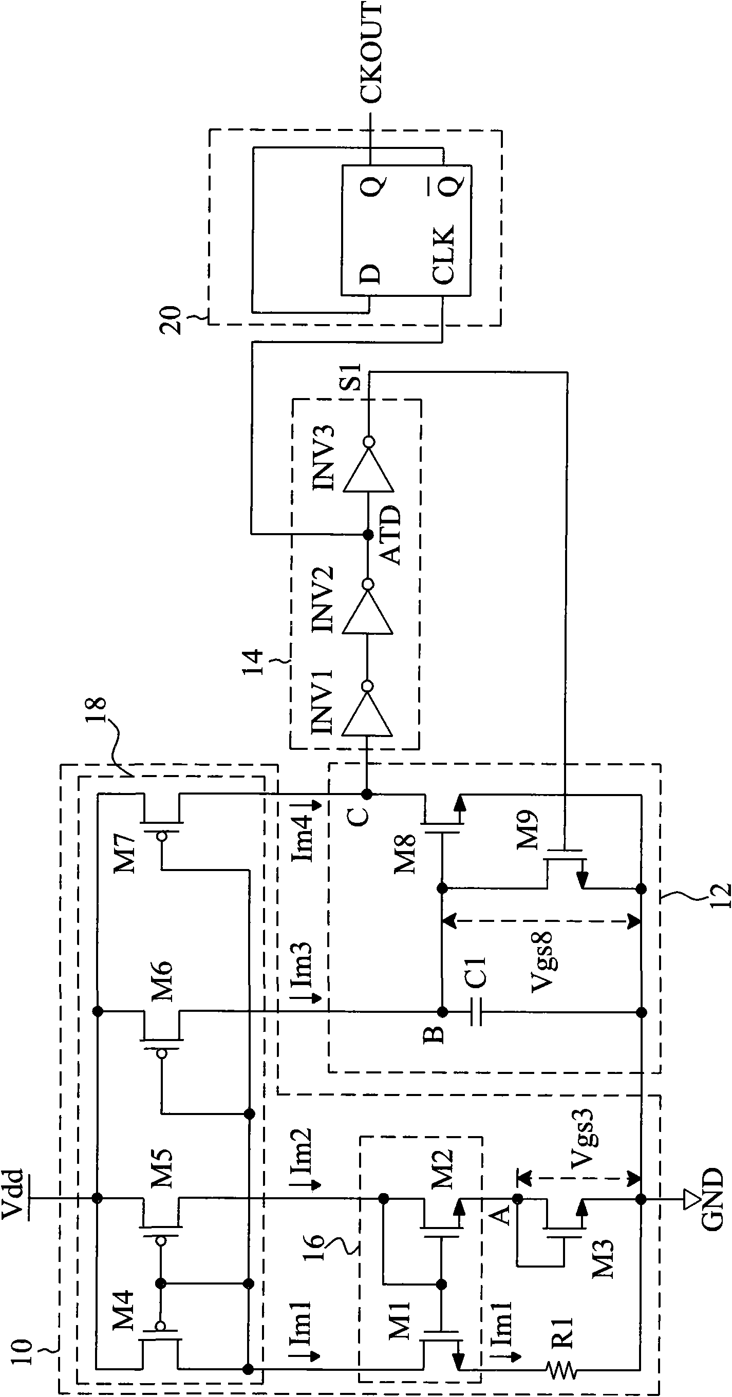 Relaxation oscillator with low power consumption