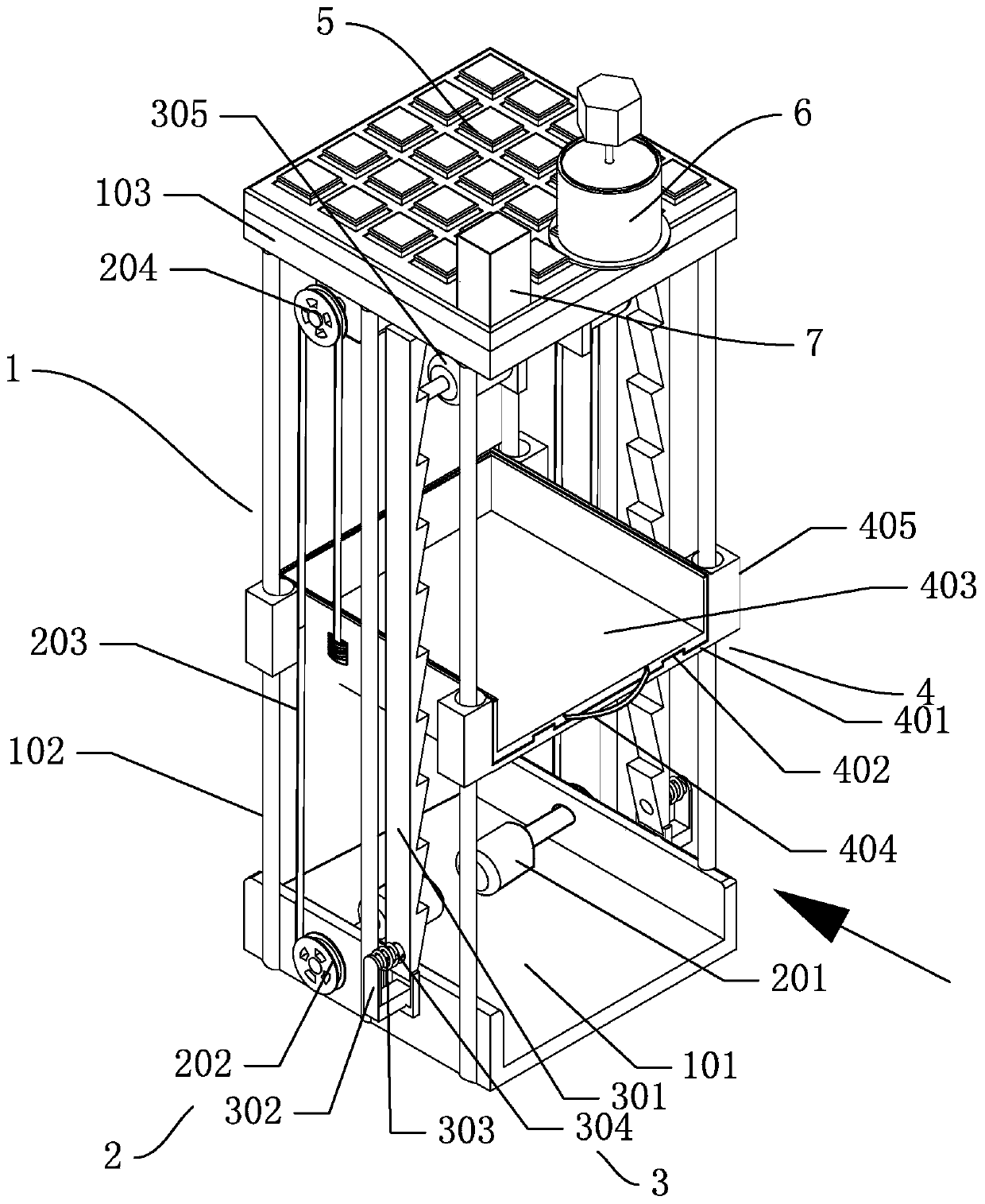 Integrated lifting material platform with overload early warning device