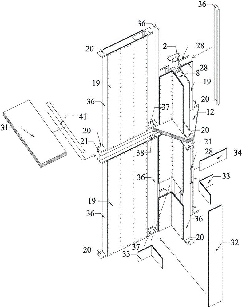 Multilayer cold-formed steel integrally prefabricated house and splicing method thereof