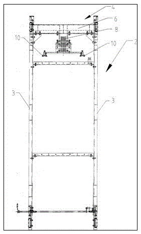 Backpack type car frame system for elevator