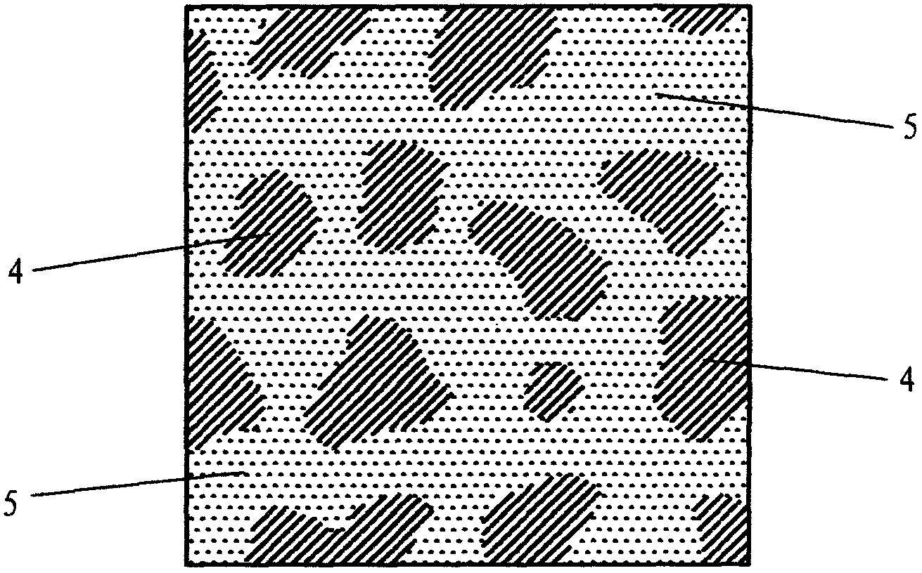 Imitated stone slab with preset patterns containing different size grading raw materials and preparation method thereof