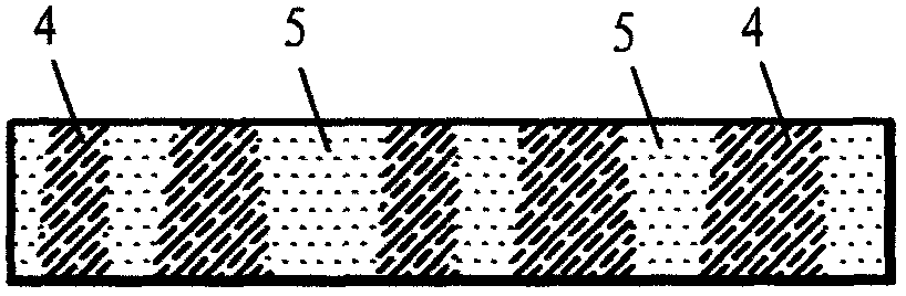 Imitated stone slab with preset patterns containing different size grading raw materials and preparation method thereof