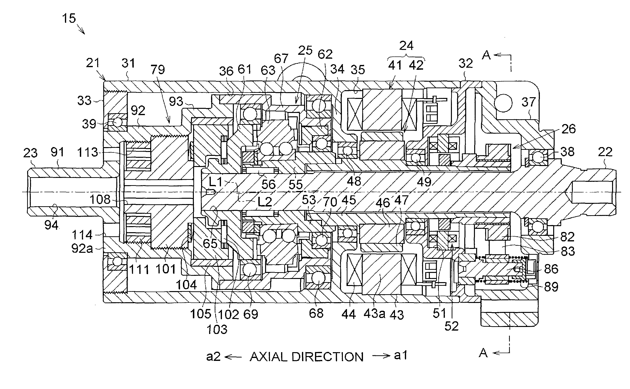 Transmission ratio variable device