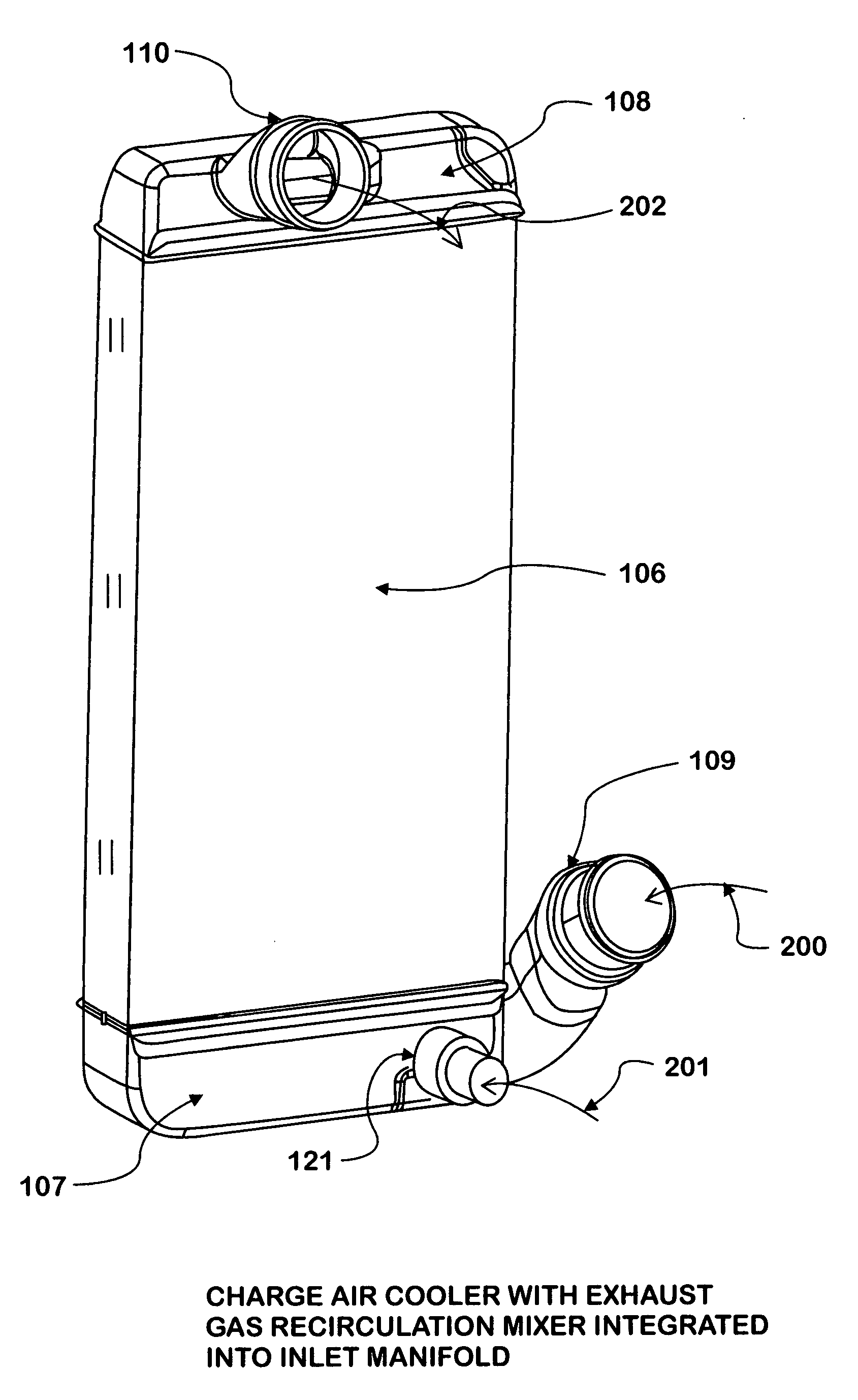 Integrated charge air cooler and exhaust gas recirculation mixer