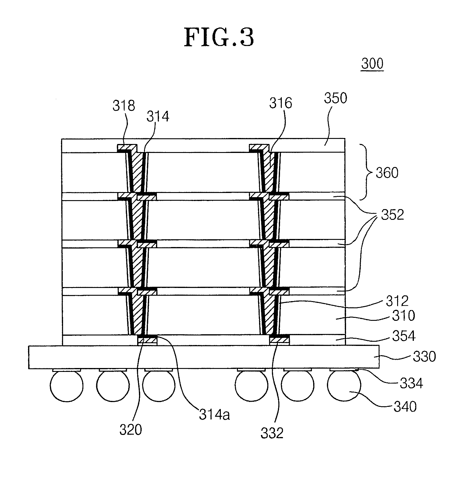 Lightweight and compact through-silicon via stack package with excellent electrical connections and method for manufacturing the same