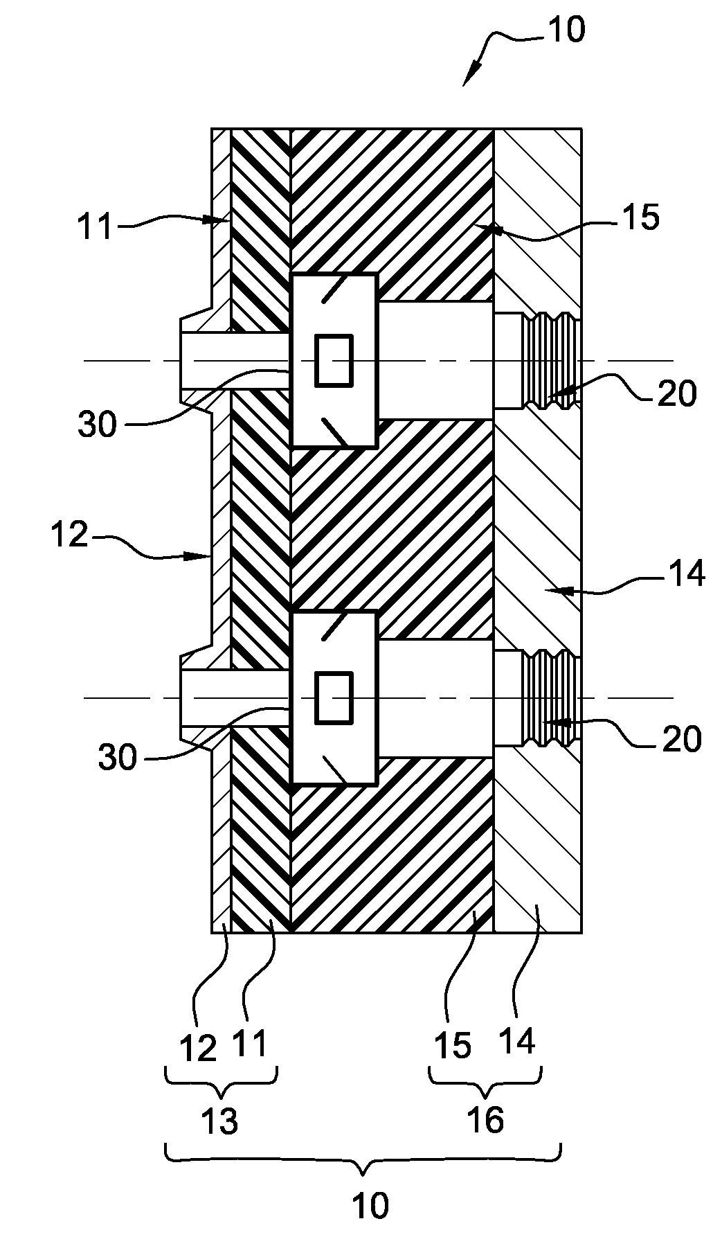 Electrical connector with flame-resistant inserts