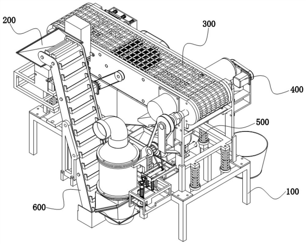 Automatic dust and impurity removal system applied to deep processing of traditional Chinese medicinal materials