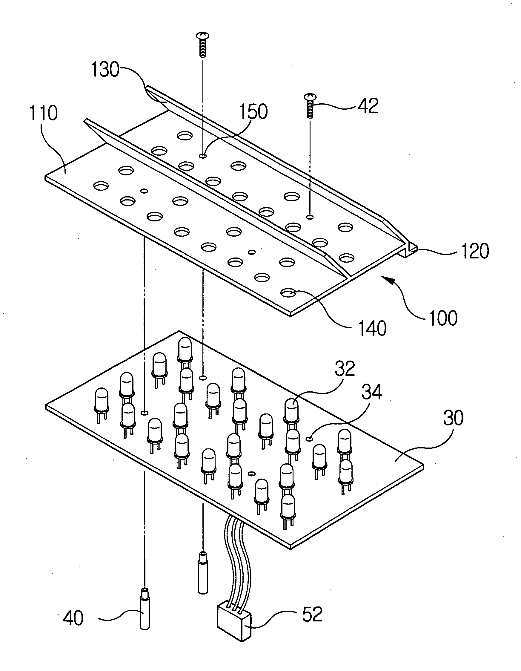 Led fixing device of a pixel module and method for manufacturing the same