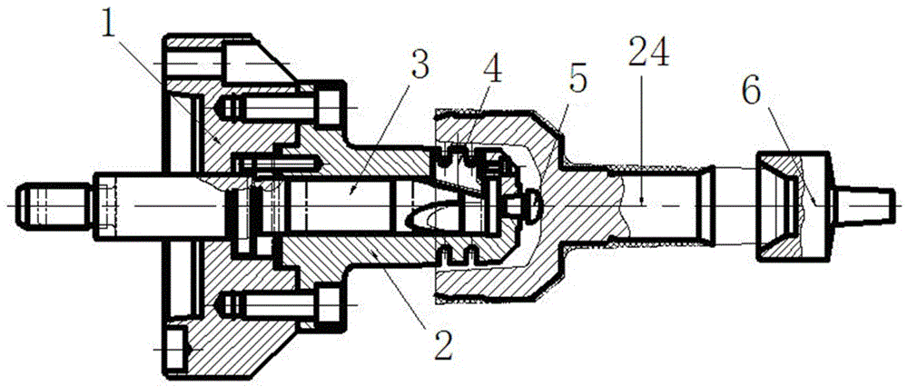 Turning method of tail end sealed type besides-star wheel of telescopic constant-velocity universal joint