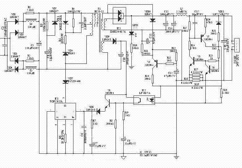 Drive circuit for load current of high-power controllable LED