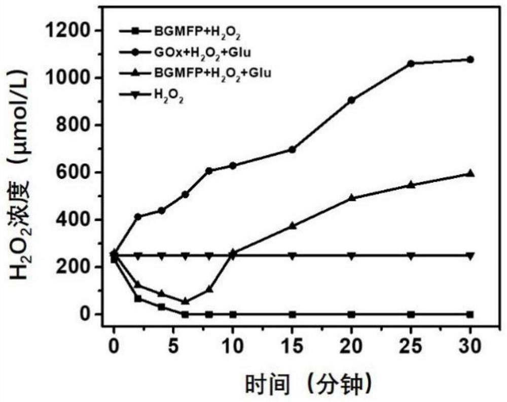 A manganese dioxide/iron-platinum composite nanomaterial with synergistic catalytic function and its preparation method and application