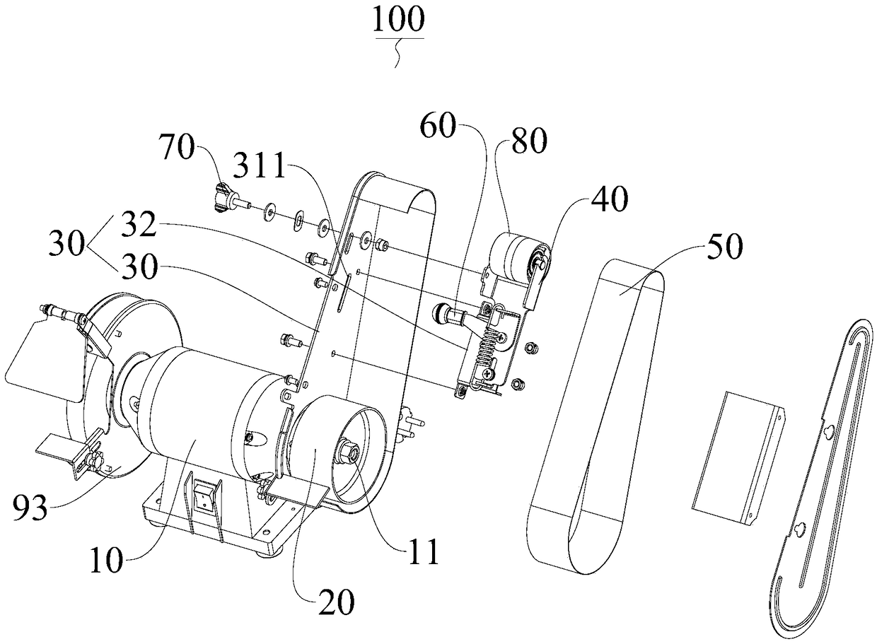 Electric tool for abrasive belt grinding